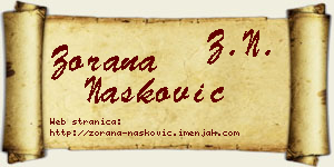 Zorana Nasković vizit kartica